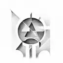 the letter J with a halo above it tattoo design idea
