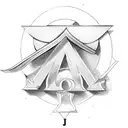 the letter J with a halo above it tattoo design idea
