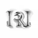 the letter J with a halo above it tattoo design idea