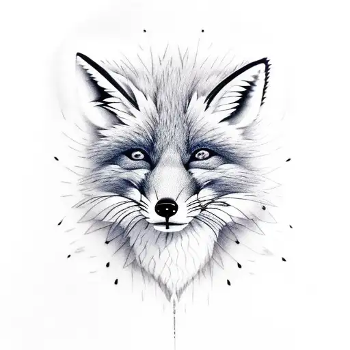 angry fox  tattoo design idea
