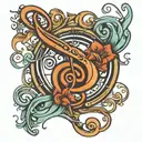 musical clef stylish  tattoo design idea