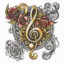 musical clef stylish  tattoo design idea
