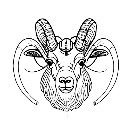 bighorn sheep wearing backpack tattoo design idea