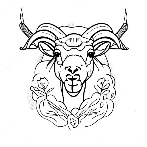 bighorn sheep on mountain tattoo design idea
