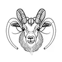 bighorn sheep wearing backpack tattoo design idea