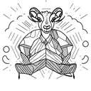 bighorn sheep wearing backpack tattoo design idea