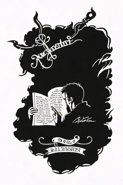 Vector photo of my brother and I, make a parchment under it and write "You saw me take my first breath, I saw your last" tattoo design idea