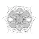 atomic grid with flaw tattoo design idea