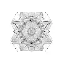 atomic grid with flaw tattoo design idea