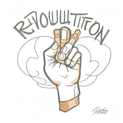 lighter "revolution" written in it tattoo design idea