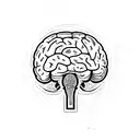A minimalist tattoo of a brain with the numbers 4:44 incorporated into the design tattoo design idea