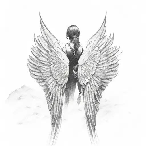wings for full back  tattoo design idea