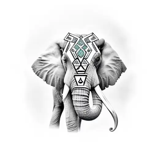 elephant emeralds  tattoo design idea