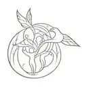 symbol of family and freedom in outline tattoo design idea