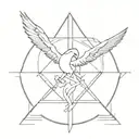 symbol of family and freedom in outline tattoo design idea