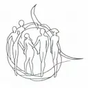 symbol of family and freedom in outline tattoo design idea