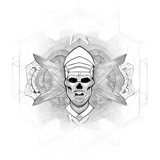 antic monuments tattoo design idea