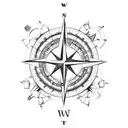 A compass surrounded by various wildlife animals tattoo design idea