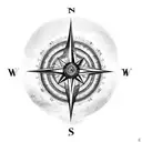 A compass surrounded by various wildlife animals tattoo design idea