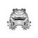 samurai frog tattoo design idea