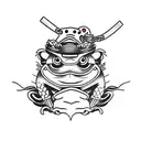 samurai frog tattoo design idea