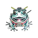 samurai frog tattoo design idea