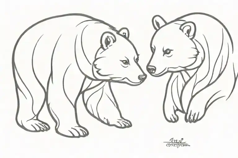 mother bear and bear cub resembling mother daughter bond let the bears be snuggled  tattoo design idea