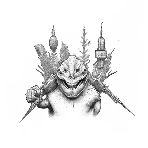 words across the shoulder's saying you reap what you sow with a geimp ripper amd cracks tattoo design idea