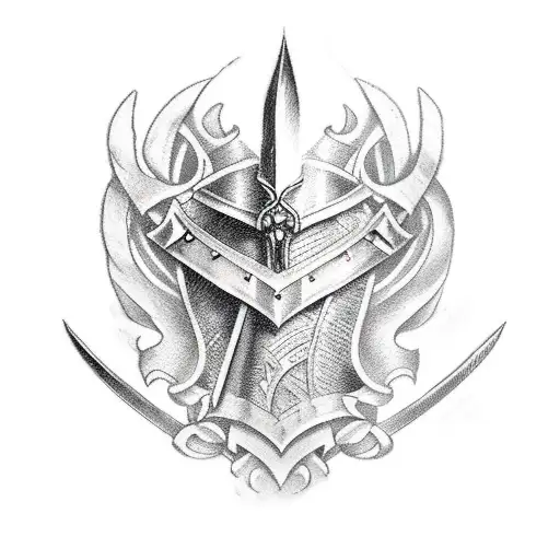 medieval  longsword tattoo design idea