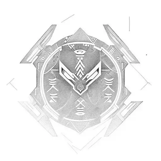 cyberpunk neotribal viking runes symbols tattoo design idea