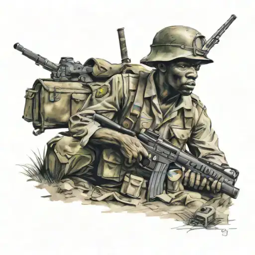 South Africa Angola war boer soldier  tattoo design idea