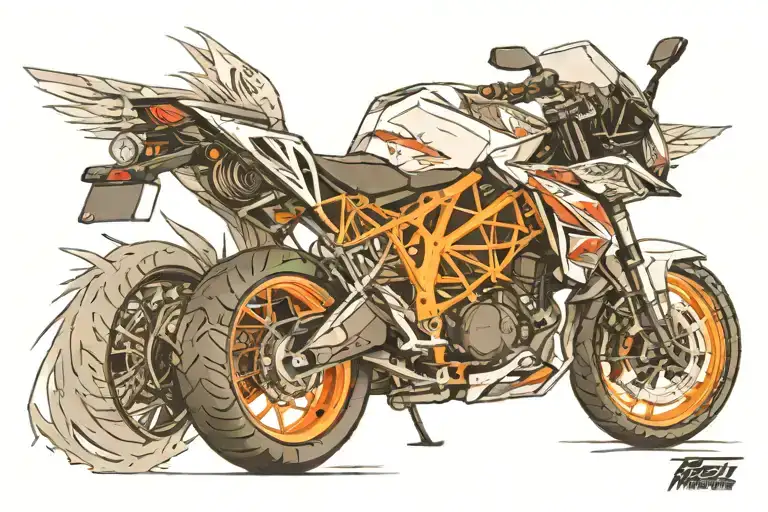 ktm rc 390 and death angel tattoo design idea