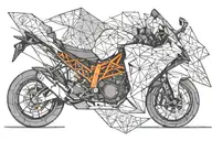 flying ktm rc 390 with angel wings tattoo design idea