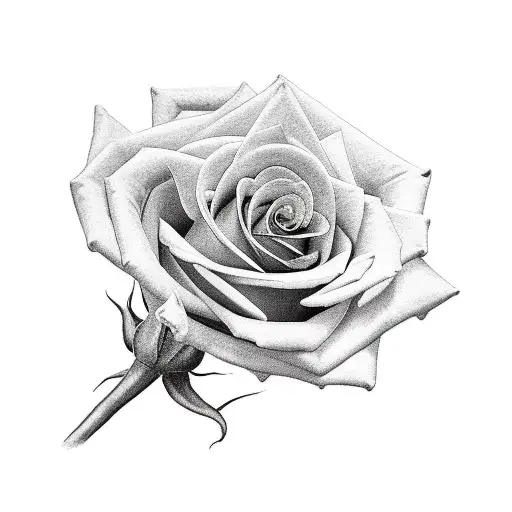 rose with a car turbo in it tattoo design idea
