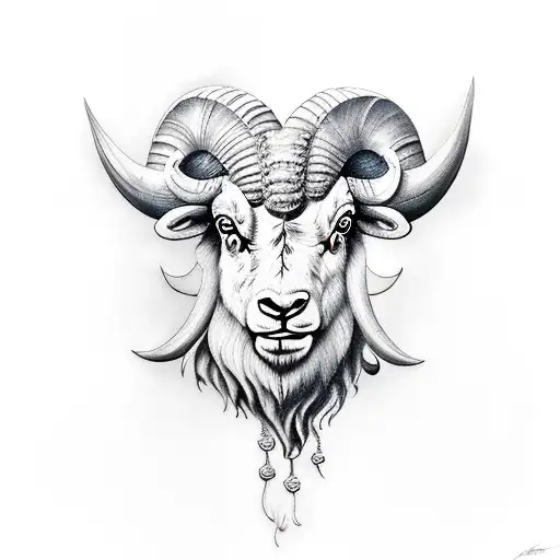ram and Buffalo tattoo design idea