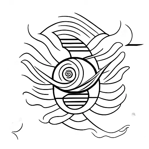 Planet Sun Wave Moon Star  tattoo design idea