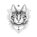 halloween cat tattoo design idea