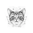 halloween cat tattoo design idea
