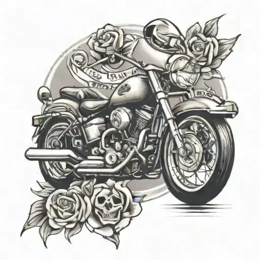 memorial tattoo for dad biker tattoo design idea