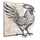 book nerd  chicken tattoo design idea