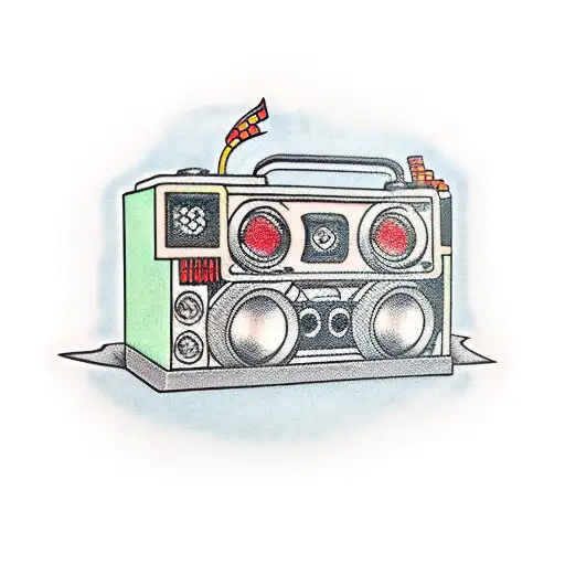 lego boombox tattoo design idea
