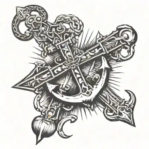 holy cross and anchor tattoo tattoo design idea