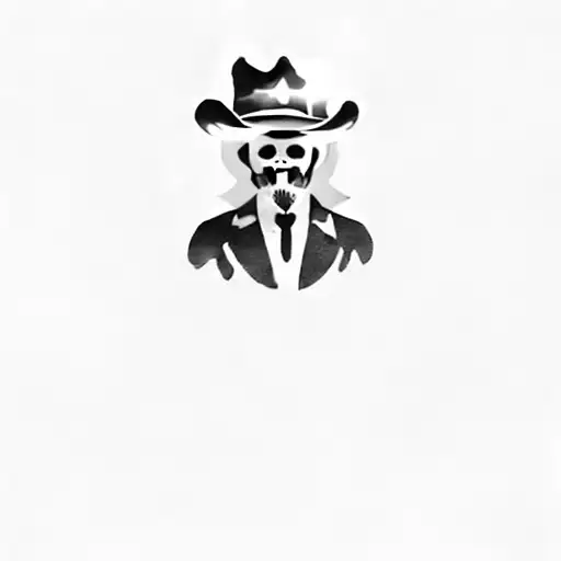 a man in a cowboy hat ghost  tattoo design idea