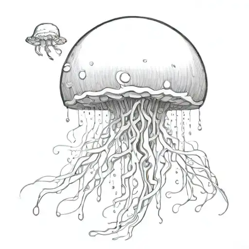 jellyfish greyscale detailed tattoo tattoo design idea