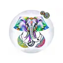 Hindu  sign mix with elephant and trident  tattoo design idea