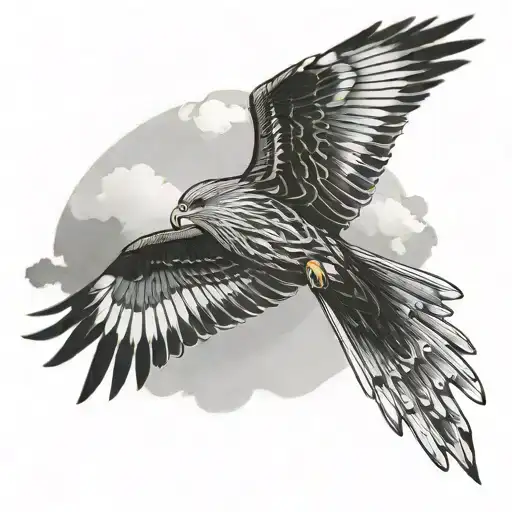 red kite flying tattoo design idea