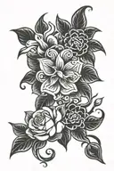 bull flower tribal tattoo design idea