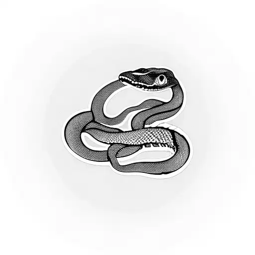 snake eating it's own tail tattoo design idea