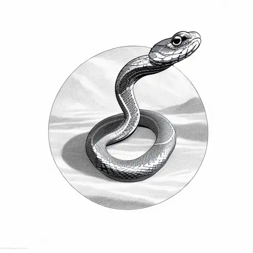 snake in a circle eating it's own tail tattoo design idea