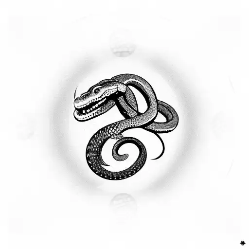 snake in a circle eating it's own tail tattoo design idea